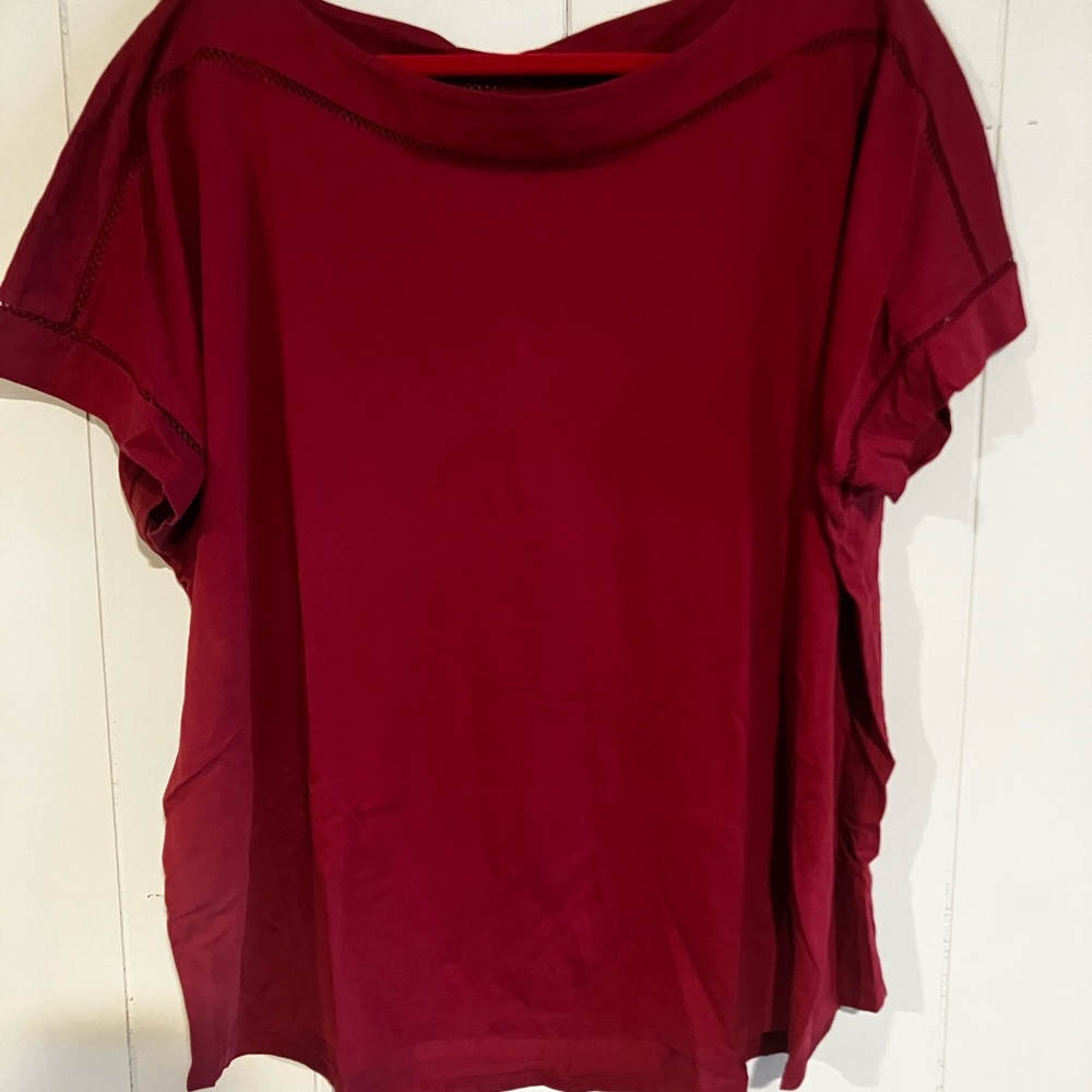 Lane Bryant Rich Red Short Sleeve Tee